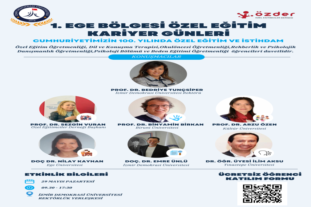 1.Ege Bölgesi Özel Eğitim Kariyer Günleri 29 Mayıs 2023 