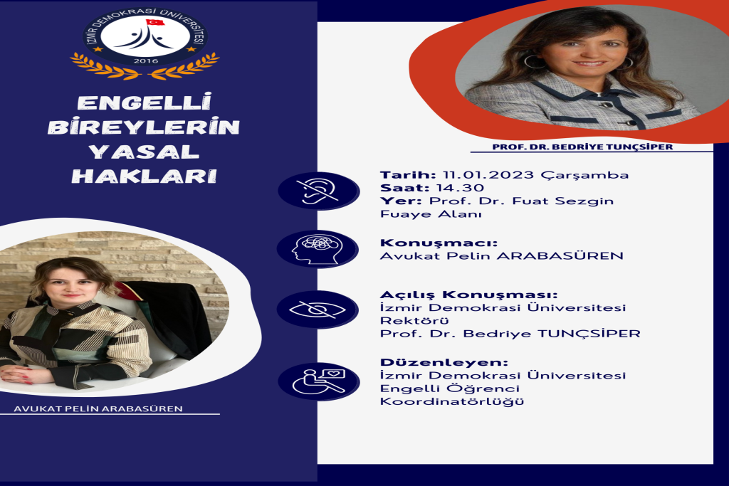 Engelli Bireylerin Yasal Hakları (Av. Pelin ARABASÜREN) 11 Ocak 2023 